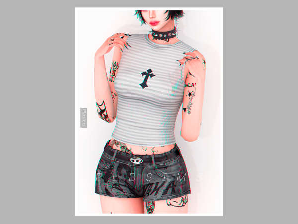 Alpha MO y2k Tank Top by plbsims - The Sims 4 Custom Content