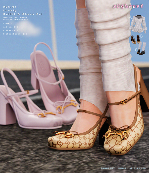 Alpha [SUNBERRY] 2601 Lovely Shoes by simsfinds - The Sims 4 Custom Content