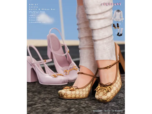 Alpha [SUNBERRY] 2601 Lovely Shoes - The Sims 4 Custom Content