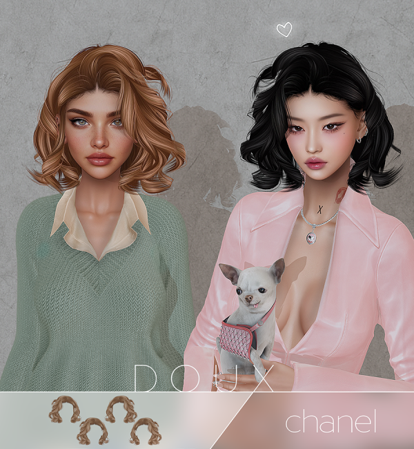 Alpha New Release Chanel Hairstyle by douxhair - The Sims 4 Custom Content