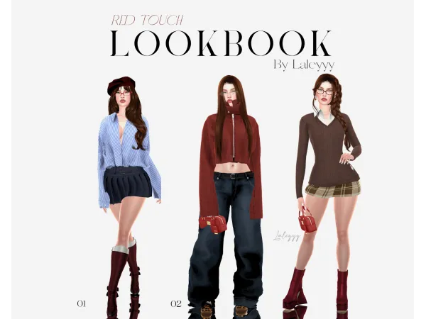 Sims 4 Red Touch lookbook by Laleyyysims