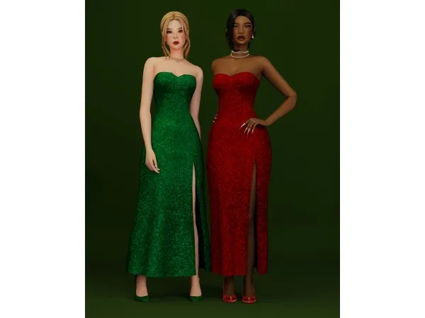 Maxis Match Peppermint Flirt Dress - The Sims 4 Custom Content