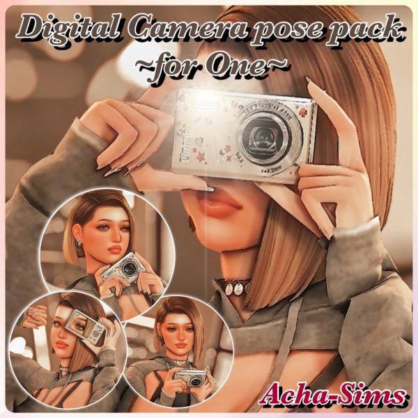 Mix Acha Digital Camera pose pack by simsfinds - The Sims 4 Custom Content
