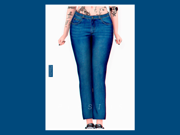 Alpha 1999's y2k Low Waist Denim Pants by plbsims - The Sims 4 Custom Content