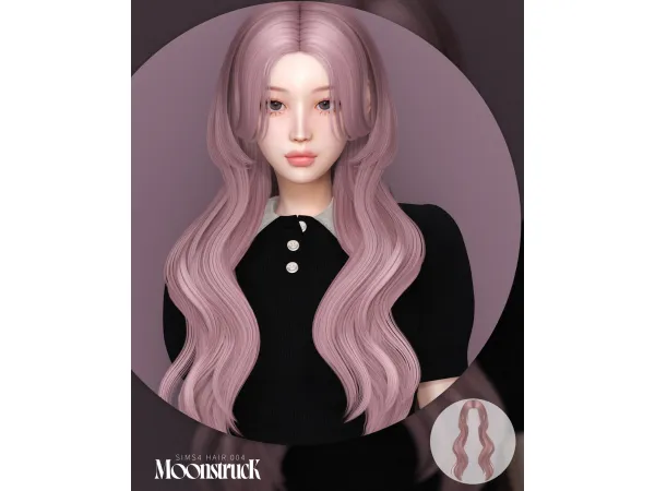 Alpha [SIMS4] HAIR_NO_004 by MoonstrucK_3D - The Sims 4 Custom Content