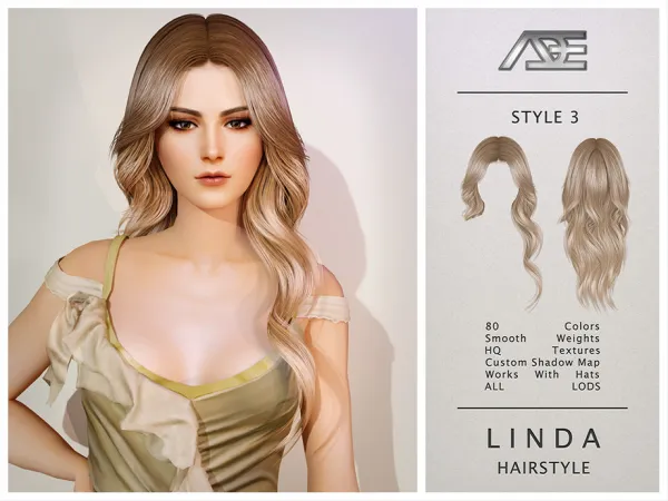 Sims 4 Linda - Style 3 (Hairstyle)