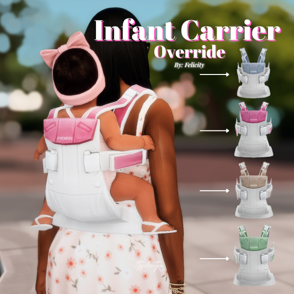 Mix Infant Back Carrier Override by simsfinds - The Sims 4 Custom Content