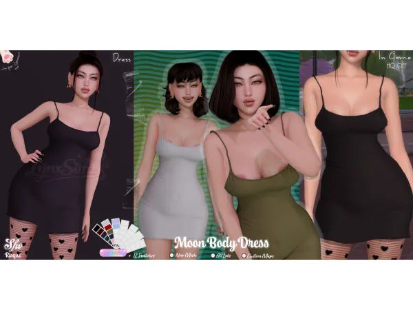 Alpha Moon Body Dress - The Sims 4 Custom Content