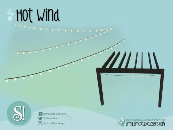 Maxis Match Hot wind little lamps string by simcredible - The Sims 4 Custom Content