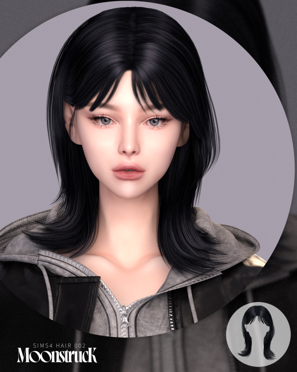 Alpha [SIMS4] HAIR_NO_002 by simsfinds - The Sims 4 Custom Content