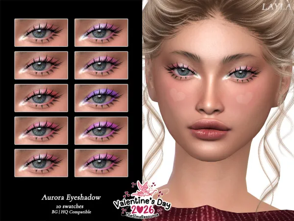 Sims 4 tsr - Valentine'sDay2026 - Aurora Eyeshadow