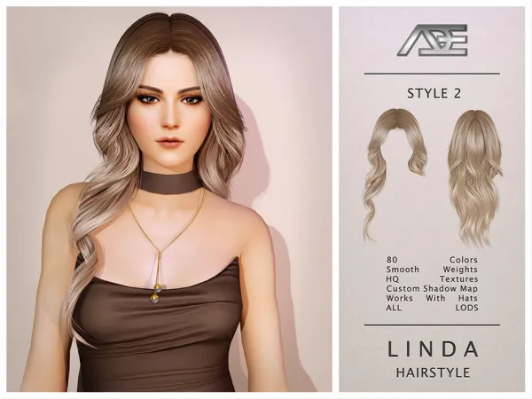 Sims 4 Linda - Style 2 (Hairstyle)