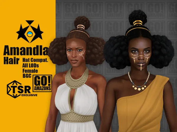 Maxis Match Amandla Hair - The Sims 4 Custom Content