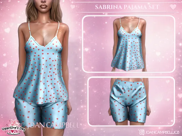 Alpha SABRINA PAJAMA SET by Joan_Campbell_Beauty_ - The Sims 4 Custom Content