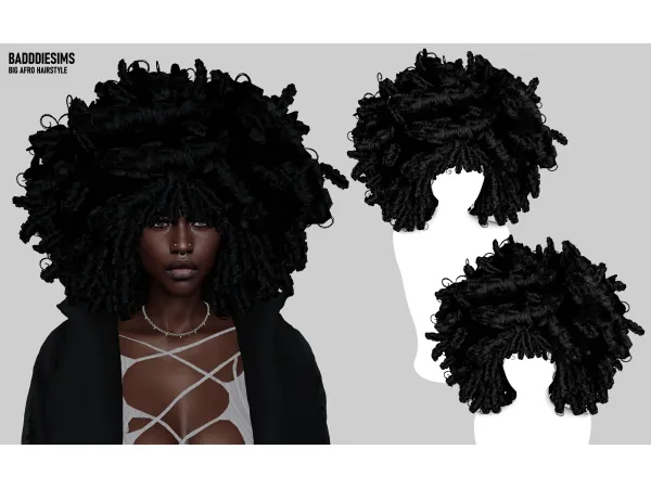 Alpha BIG AFRO HAIRSTYLE by badddiesims - The Sims 4 Custom Content