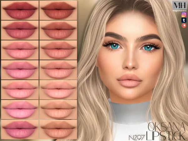 Alpha Oksana Lipstick N297 - The Sims 4 Custom Content