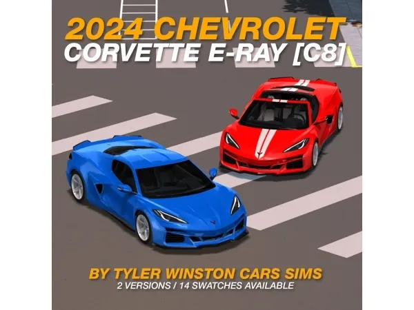 Alpha Tyler Winston Cars 2024 Chevrolet Corvette E Ray (C8) - The Sims 4 Custom Content