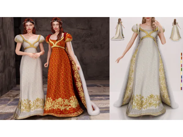 Alpha Queen Gown with Mantle - The Sims 4 Custom Content