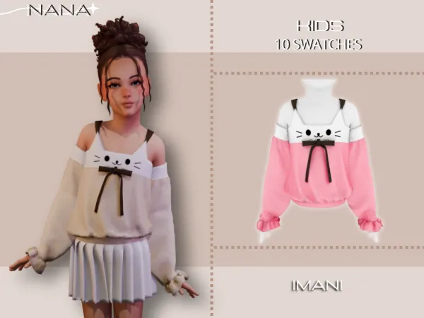 Maxis Match 7NANA (Imani) Off The Shoulder Shirt - The Sims 4 Custom Content