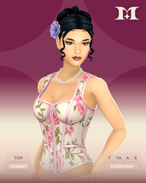 Maxis Match Wisteria Corset by simsfinds - The Sims 4 Custom Content