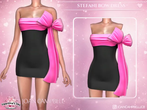 Sims 4 STEFANI BOW DRESS by Joan_Campbell_Beauty_