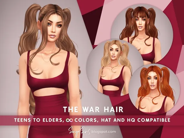 Sims 4 SONYASIMS - THE WAR HAIR (ACCESSORY BANGS)