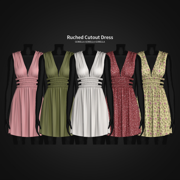 Alpha Ruched Cutout Dress by simsfinds - The Sims 4 Custom Content