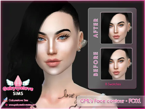 Alpha GML's Face Contour FC01 face paint blush UPDATED 2025 [HQ compatible] by gabymelovesims - The Sims 4 Custom Content