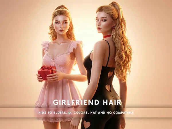 Alpha Fame Collab with SonyaSims Ashlegacies CasualSims Doux Girlfriend Hairstyle no Bangs - The Sims 4 Custom Content