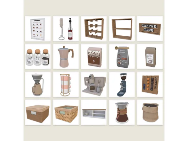 Maxis Match Coffee Corner Set - The Sims 4 Custom Content
