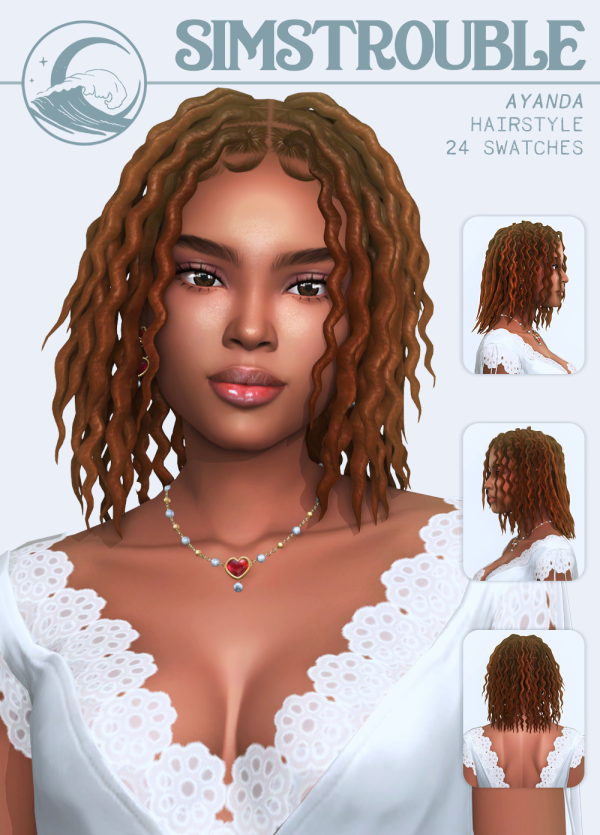 Maxis Match Ayanda Hairstyle by simsfinds - The Sims 4 Custom Content