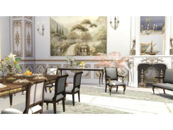 Alpha Royal Dining Room Wallpaper - The Sims 4 Custom Content