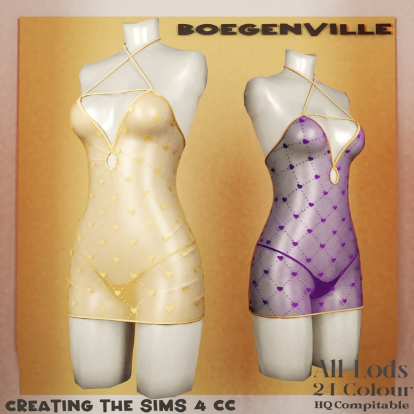 Alpha Boe_KendraLust Dress Transparent by boegenville - The Sims 4 Custom Content
