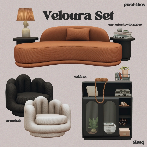 Mix Veloura by pixelvibes - The Sims 4 Custom Content