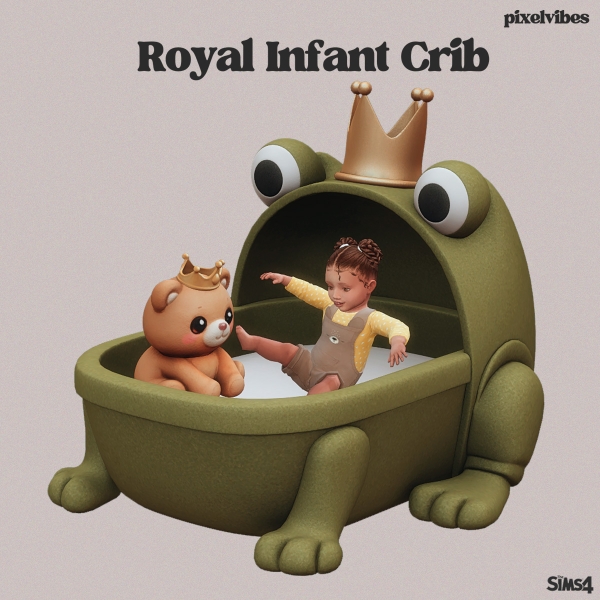Mix Royal Infant Crib by pixelvibes - The Sims 4 Custom Content