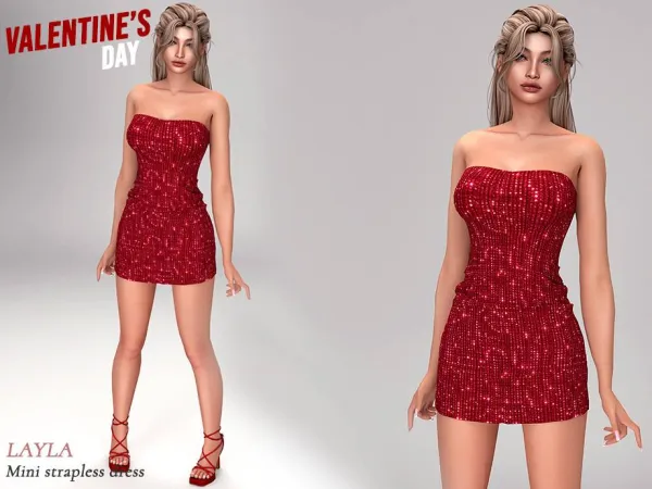 Alpha curseforge Valentine's Set Mini Dress - The Sims 4 Custom Content
