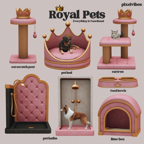 Mix Royal Pets by pixelvibes - The Sims 4 Custom Content