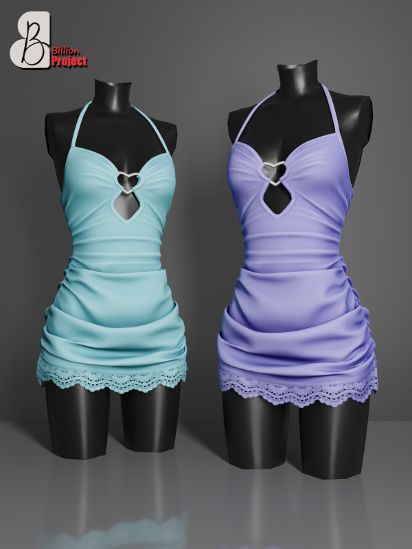 Alpha BillionProject Febby Mini Dress by billion_project666 - The Sims 4 Custom Content