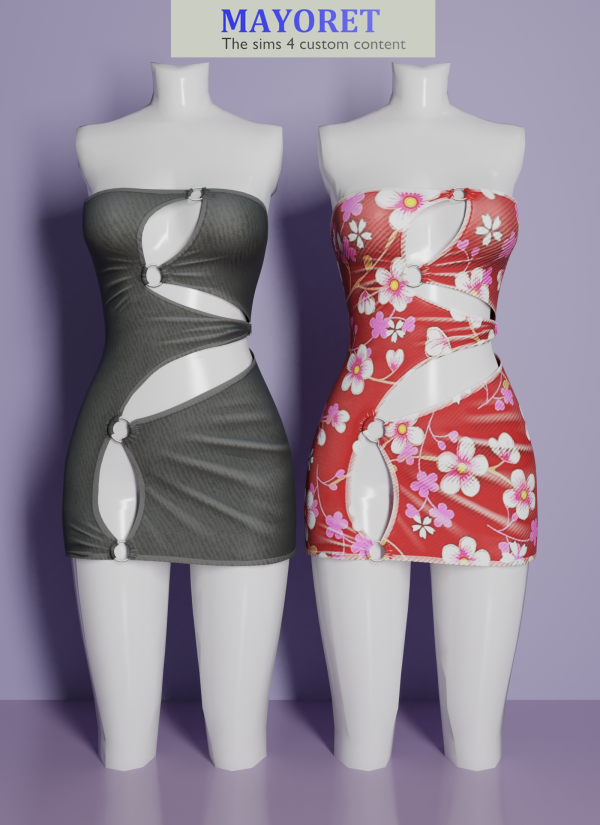 Alpha LS Ava Mini dress by mayoret - The Sims 4 Custom Content