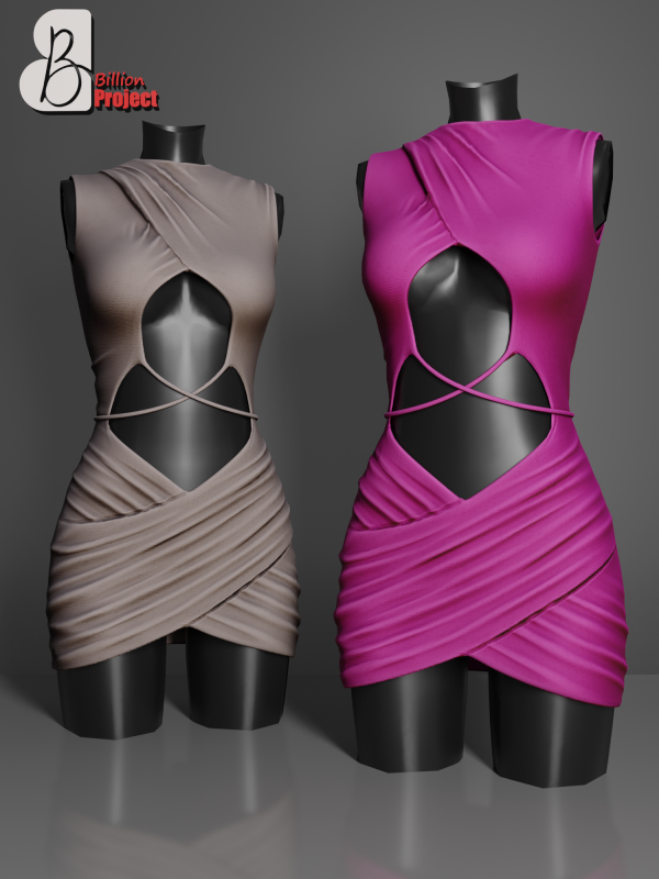 Alpha BillionProject Gabriell Mini Dress by billion_project666 - The Sims 4 Custom Content
