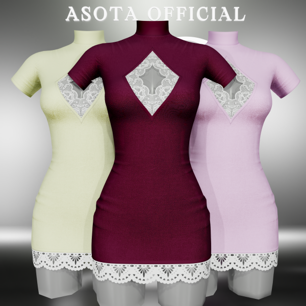 Alpha [ASOTA OFFICIAL] Esme Short Dress by asotaofficial - The Sims 4 Custom Content