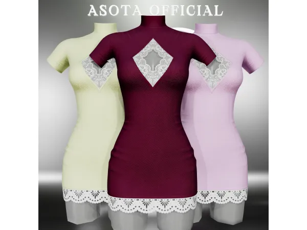 Alpha [ASOTA OFFICIAL] Esme Short Dress - The Sims 4 Custom Content