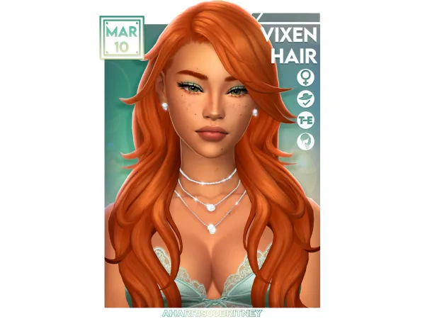 Maxis Match Vixen Hair by aharris00britney - The Sims 4 Custom Content