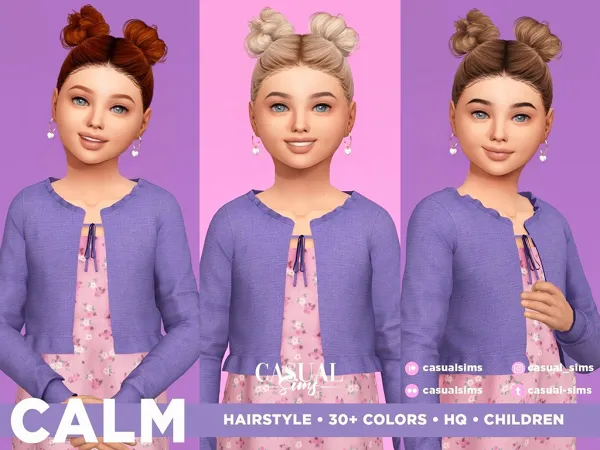 Sims 4 Calm Hairstyle for Children - No Bangs