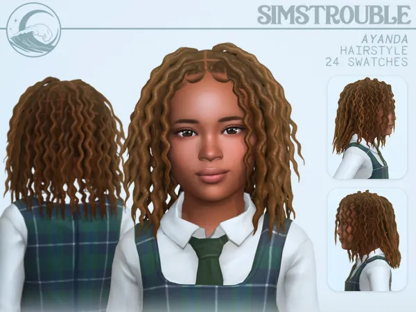 Maxis Match Ayanda Hairstyle Child Conversion by simstrouble - The Sims 4 Custom Content