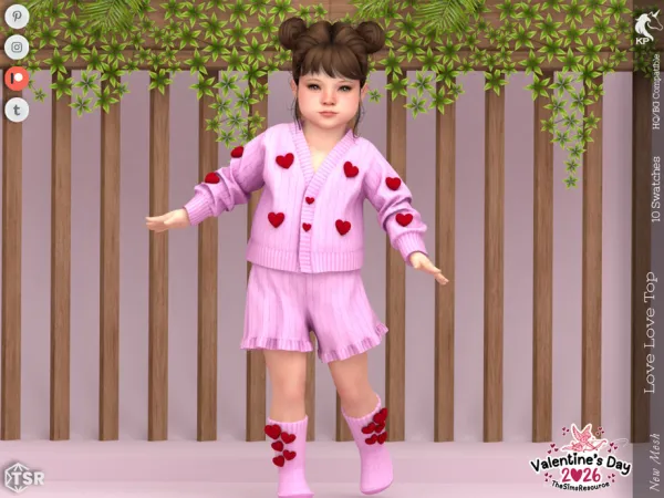 Alpha Love Love Top Toddler by thesimsresource - The Sims 4 Custom Content