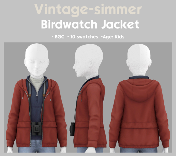 Maxis Match Birdwatch Jacket simmer by simsfinds - The Sims 4 Custom Content