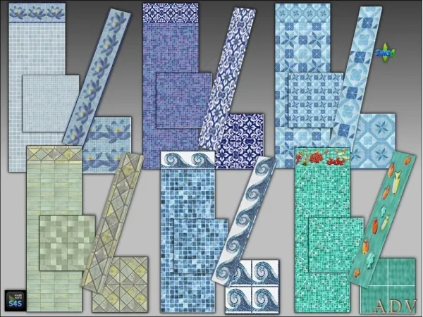 Maxis Match Pool tiles and trims - The Sims 4 Custom Content