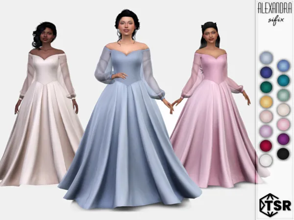 Sims 4 Alexandra Dress by Sifix2