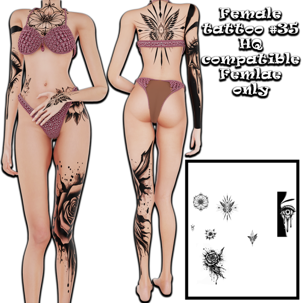 Alpha Female tattoo 35 by simmer_creator - The Sims 4 Custom Content
